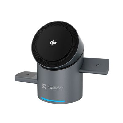 Klip Xtreme KDC-400 PowerDesk Spin 15W 3-in-1 Wls Charging Station