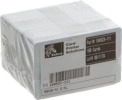 Zebra Premier PVC ID Card #104523-111 (500pk)