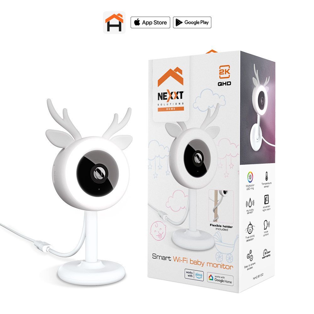 Nexxt NHC-B100 Smart Home Wi-Fi Baby Monitor Camera
