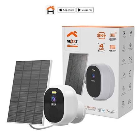 Nexxt NHC-OP20S Smart Home Wi-Fi Outdoor Fixed Battery Camera 2K w/ Solar Panel