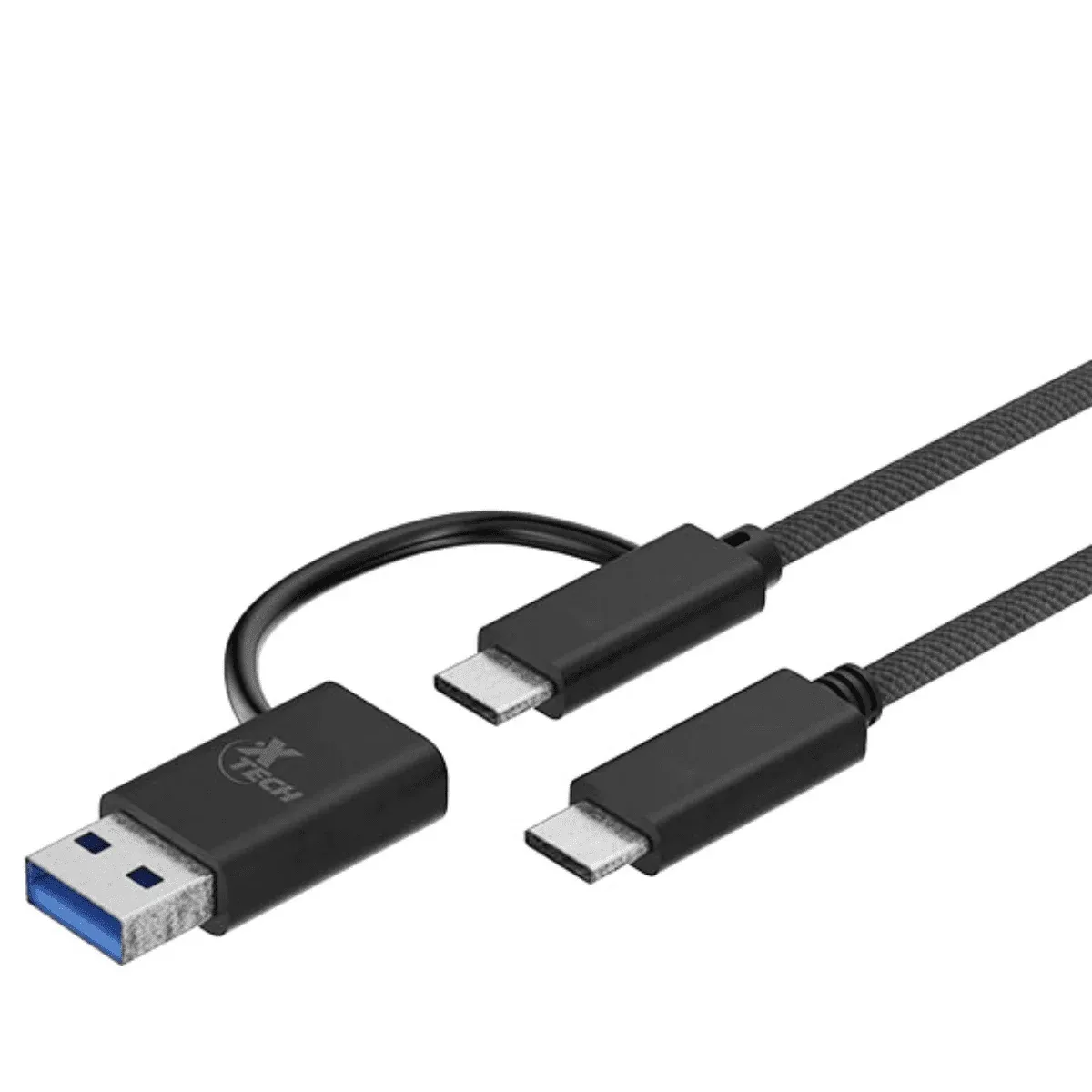 Xtech XTC-532  2-in-1 USB-C to USB-C &amp; USB-A Adapter Cable