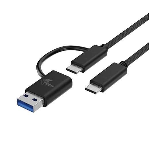 Xtech XTC-532  2-in-1 USB-C to USB-C &amp; USB-A Adapter Cable