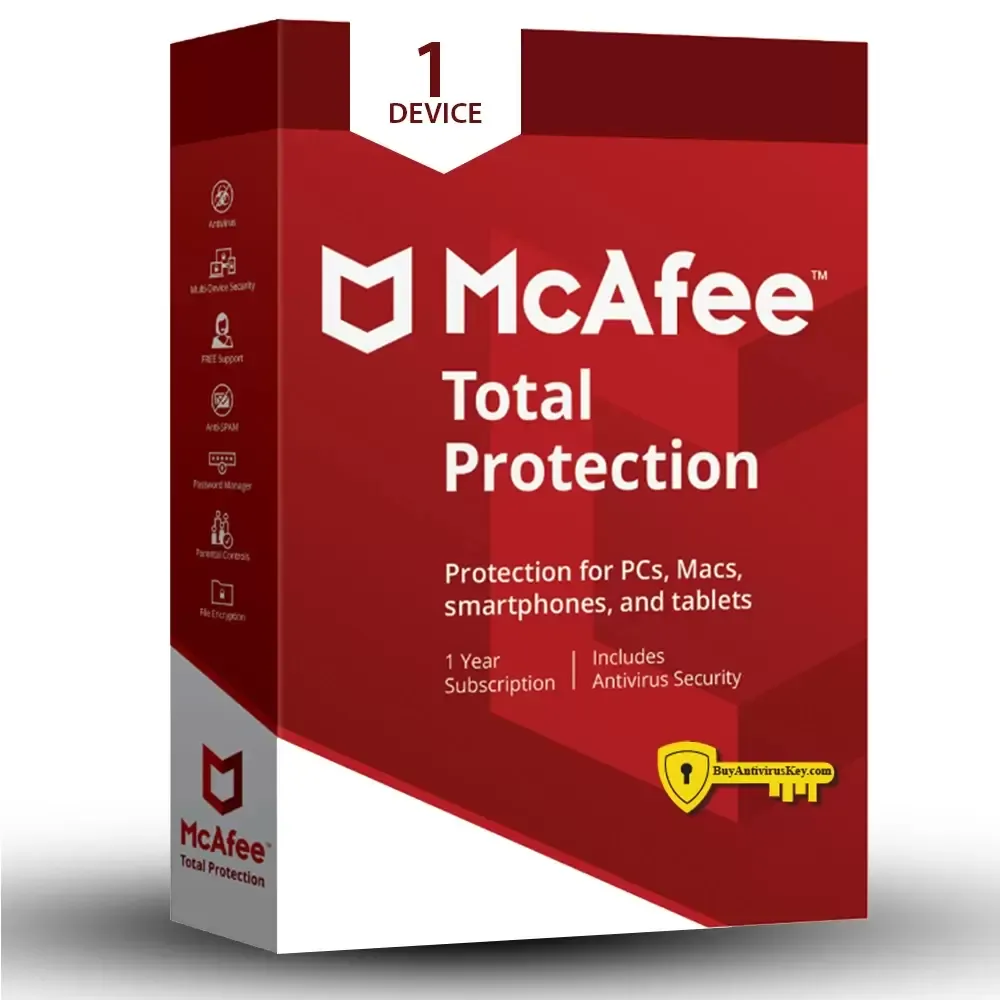McAfee Total Protection Anti-Virus License 1 Year (1 User)