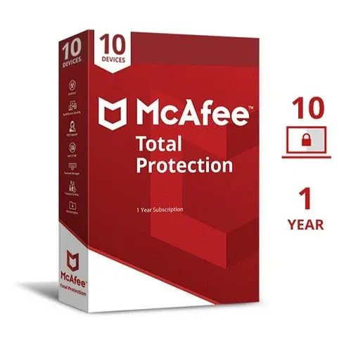 McAfee Total Protection Anti-Virus License 1 Year (10 User)