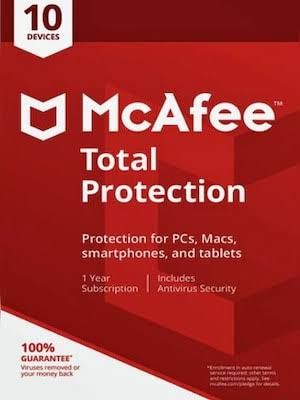 McAfee Total Protection Anti-Virus License 1 Year (10 User)