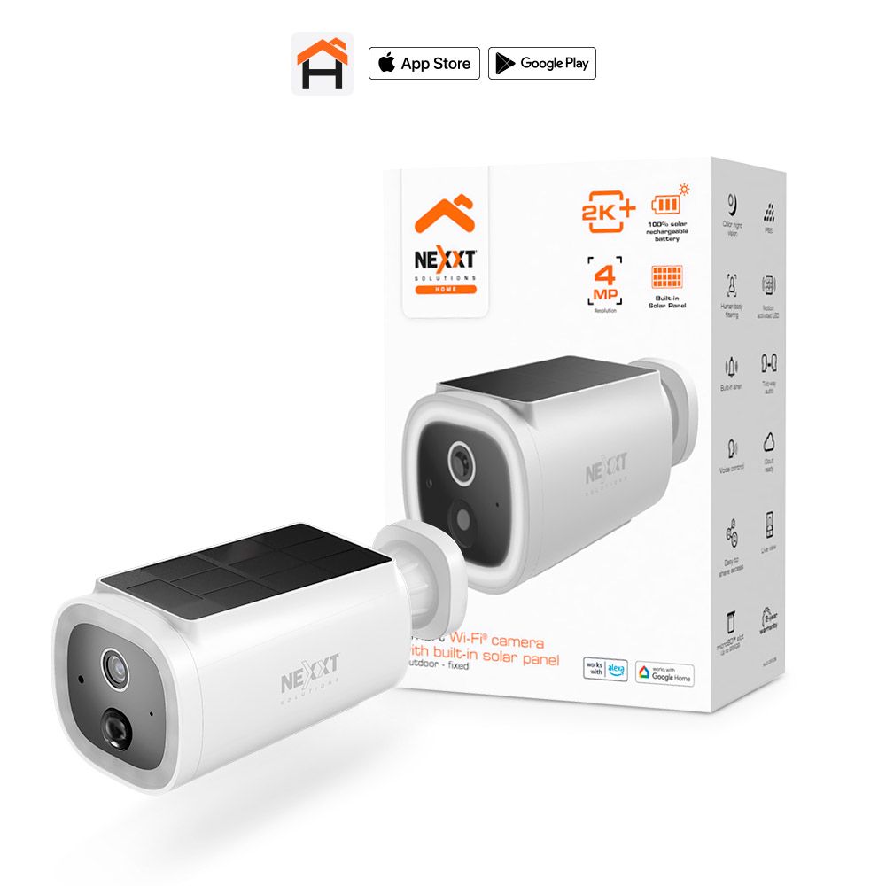 Nexxt NHC-OF30S Smart Home Wi-Fi Outdoor Camera w/ Built-in Solar Panel