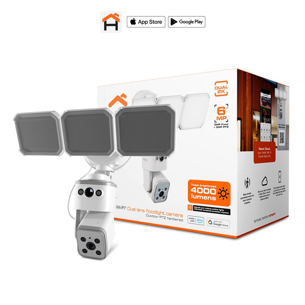 Nexxt NHC-FP50DL Smart Home Wi-Fi Dual Lens Floodlight Camera