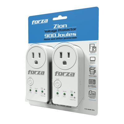 Forza FVP-1201B 2PK White Volate Regualtor (900J/1800W) 1 Outlet Surge