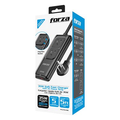 Forza PS-235USBC 35W GaN Fast Charger w/ ACPower Strip (1250W)
