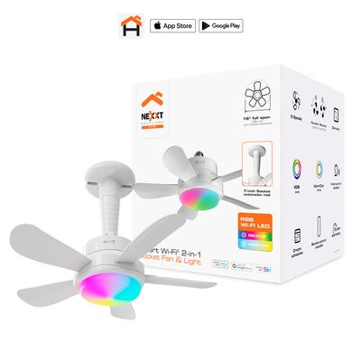 Nexxt NHA-F100 Smart Home Wi-Fi 2-in-1 Socket Fan &amp; Light