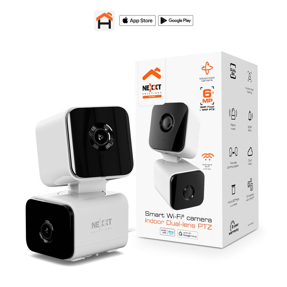 Nexxt NHC-IP30DL Smart Home Wi-Fi Dual Lens PTZ Indoor Camera