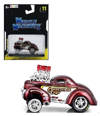 Maisto Muscle Machines Diecast Model Car Willys Coupe 1941 &quot;Competition Cams&quot; 1/64 scale
