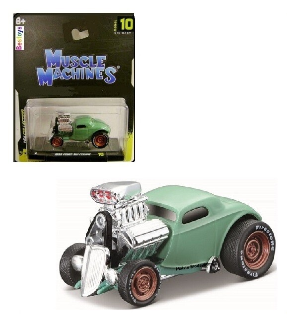 Maisto Muscle Machines Model Car Ford 3 window Coupe 1933 1/64 scale