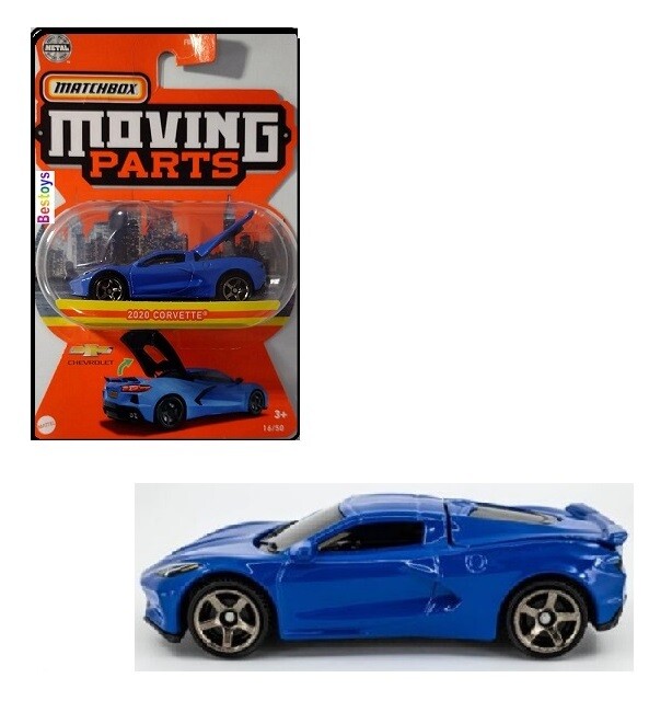 Matchbox Diecast Model Car Moving Parts Chevy Chevrolet Corvette 2020 1/64 scale new in pack