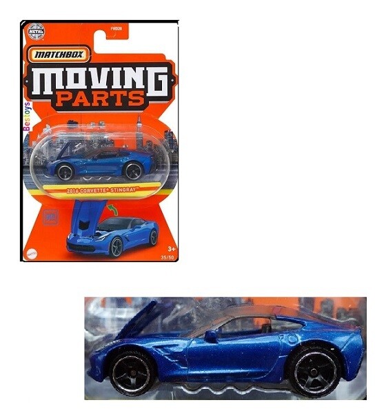 Matchbox Diecast Model Car Moving Parts Chevy Chevrolet Corvette Stingray 2016 1/64 scale new in pack