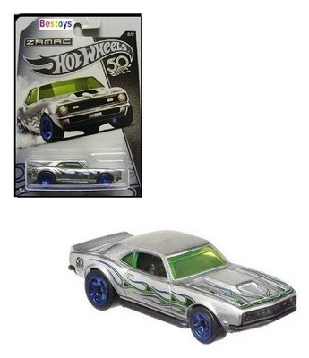 Hotwheels Hot Wheels Diecast Model Car ZAMAC 2018 50th Anniv Chevy Chevrolet COPO Camaro 1968 1/64 scale new in pack