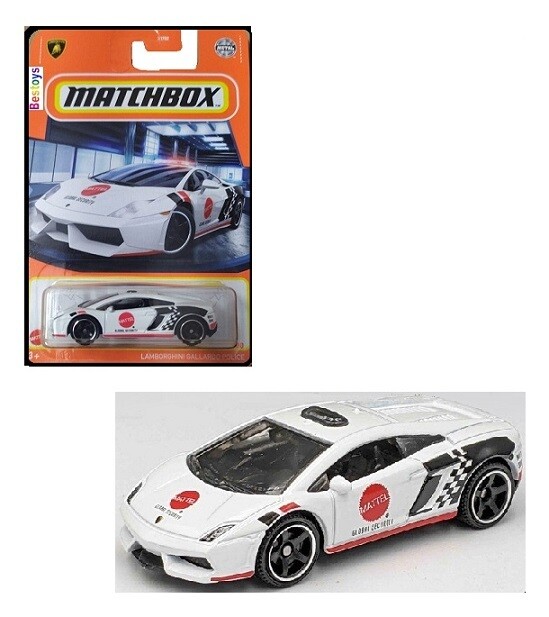 Matchbox Diecast Model Car 2022 69 / 100 Lamborghini Gallardo Police &quot;Mattel&quot; 1/64 scale new in pack