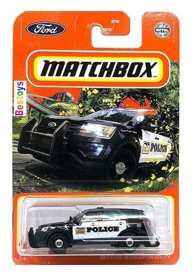 Matchbox Diecast Model Car 2021 65 / 100 Ford Interceptor Utility 2016 Police 1/64 scale new in pack