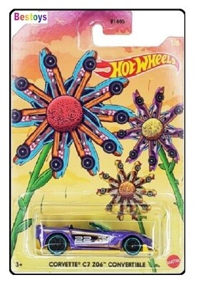Hotwheels Hot Wheels Diecast Model Car Spring 2022 Chevy Chevrolet Corvette C 7 C7 Z06 Convertible No 22 1/64 scale