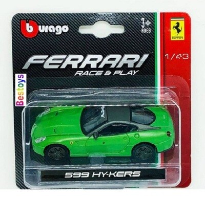 Burago Diecast Model Car Ferrrari Collection Race &amp; Play 599 Hy-Kers 1/43 scale new in pack