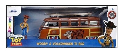 JADA 33176 VW Volkswagen Kombi Bus T 1 T1 + Woody Figurine Toy Story Disney Movie