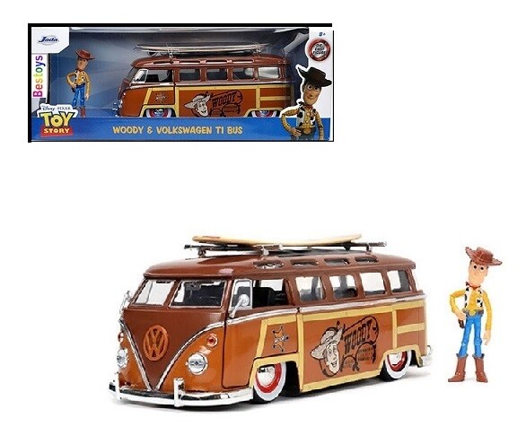 JADA 33176 VW Volkswagen Kombi Bus T 1 T1 + Woody Figurine Toy Story Disney Movie