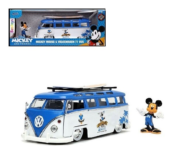 JADA 33179 VW Volkswagen Kombi Bus T 1 T1 + Mickey Mouse Figurine Disney 1/24