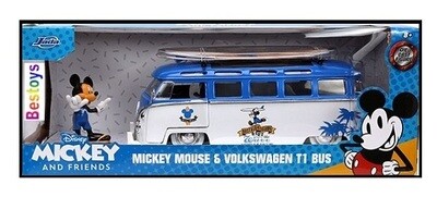 JADA 33179 VW Volkswagen Kombi Bus T 1 T1 + Mickey Mouse Figurine Disney