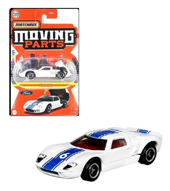 Matchbox Diecast Model Car Moving Parts Ford GT 40 GT40 1/64 scale