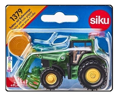 SIKU Diecast Model 1379 John Deere Tractor with Bale Gripper Farm Agricultural 1/64 scale new in pack
