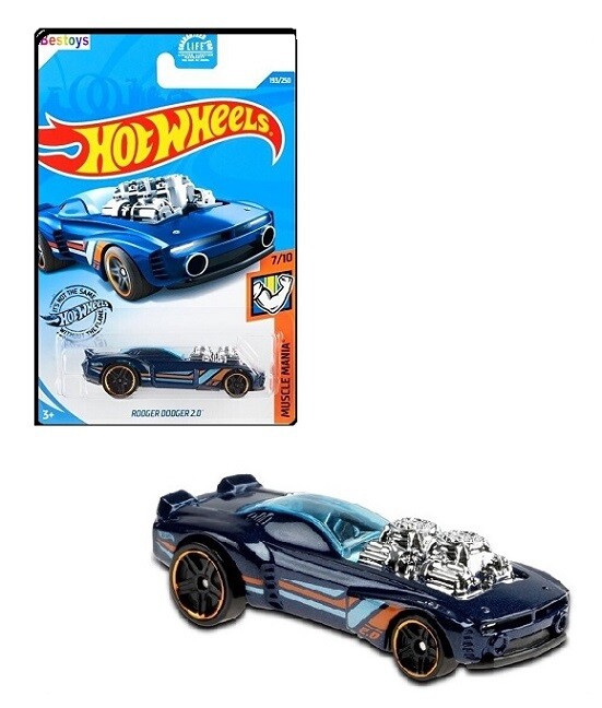 Hotwheels Hot Wheels Diecast Model Car 2021 193 / 250 Rodger Dodger 2.0 Muscle Mania 1/64 scale new in pack