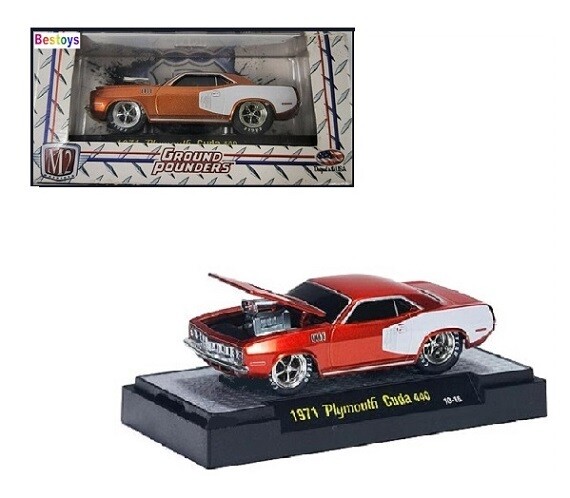 Castline M2 Diecast Model Car Ground Pounders Plymouth Cuda 440 1971 1/64 scale new in pack