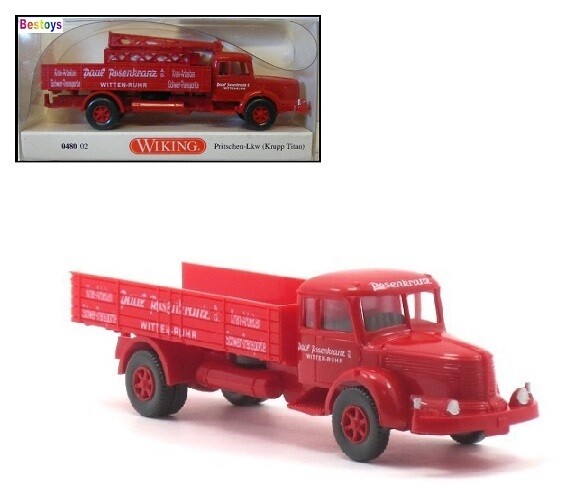 Wiking Model 0480 Krupp Titan Delivery Truck &amp; Cargo 1/87 HO railway scale new in pack
