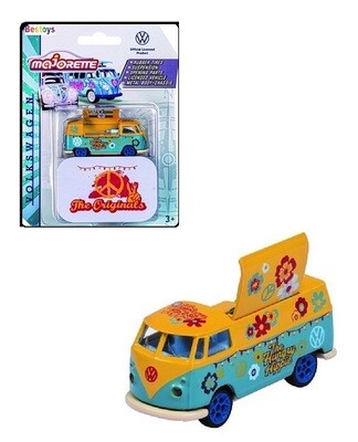 Majorette Diecast Model Car Originals VW Volkswagen Kombi T 1 T1 Food truck &quot;Hungry Hippie&quot; + Collector tin 1/64 scale