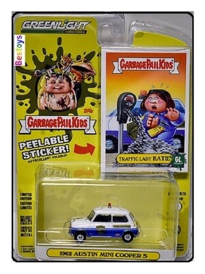 Greenlight Garbage Pail Kids Austin Mini Cooper S 1962 Traffic Lady Katie 1/64 scale