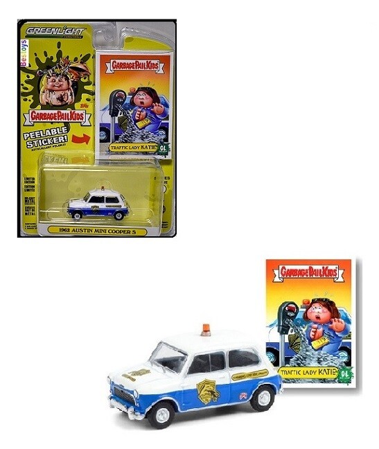 Greenlight Garbage Pail Kids Austin Mini Cooper S 1962 Traffic Lady Katie 1/64 scale
