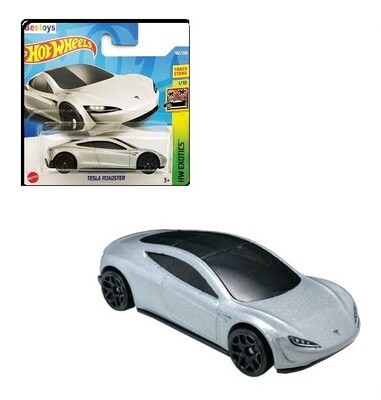 Hotwheels Hot wheels Diecast Model Car 2022 162 / 250 Tesla Roadster Exotics 1/64 scale new in pack