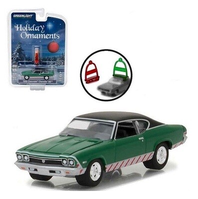 Greenlight Diecast Model Car Holiday Ornaments Chevy Chevrolet Chevelle SS 1968 1/64 scale new in pack