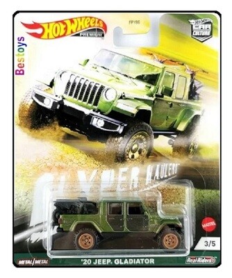 Hotwheels Hot Wheels Diecast Model Car Culture Hyper Haulers Jeep Gladiator 2020 + Bikes 1/64 scale
