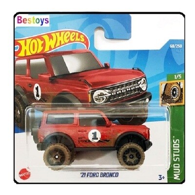 Hotwheels Hot Wheels Diecast Model Car 2022 68 / 250 Ford Bronco 2021 Mud Studs 1/64 scale new in pack
