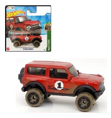 Hotwheels Hot Wheels Diecast Model Car 2022 68 / 250 Ford Bronco 2021 Mud Studs 1/64 scale new in pack