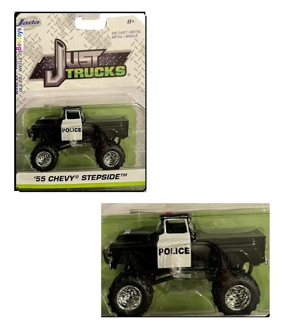JADA Diecast Model Car Trucks Series Chevy Chevrolet Stepside Pickup 1955 &quot;Police&quot; 1/64 scale new in pack