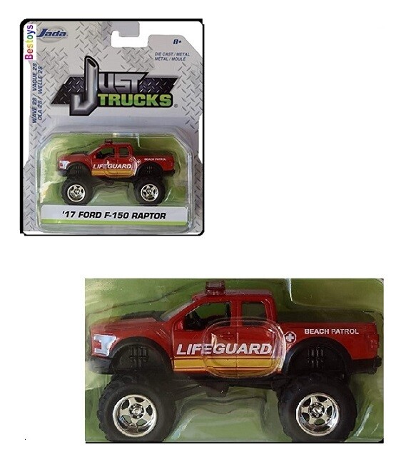 JADA Diecast Model Car Trucks Series Ford F 150 F150 Raptor 2017 Pickup &quot;Lifeguard&quot; 1/64 scale new in pack