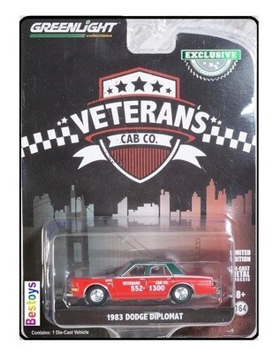 Greenlight Diecast Model Car Exclusive Dodge Diplomat 1983 "Veteran's Cab Co" Taxi 1/64 scale new in pack