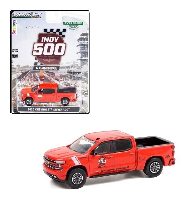 Greenlight Diecast Model Car Exclusive Chevy Chevrolet Silverado 2020 Indy 500 Official Vehicle 1/64 scale new in pack