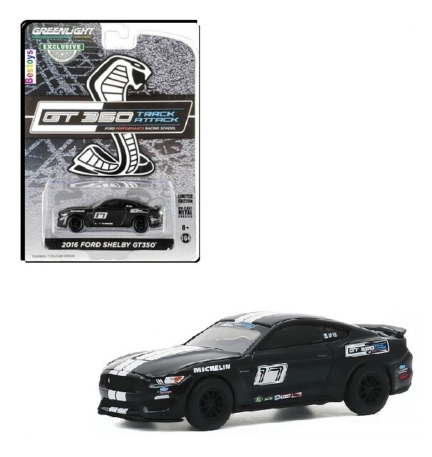 Greenlight Diecast Model Car Exclusive Ford Mustang Shelby GT 350 GT350 2016 &quot;Track Attack&quot; No 17 1/64 scale new in pack