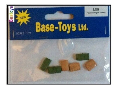 Base Toys B-T L09 Folded Wagon Sheets Trailer Canvas Coverings 1/76 OO railway scale new in pack