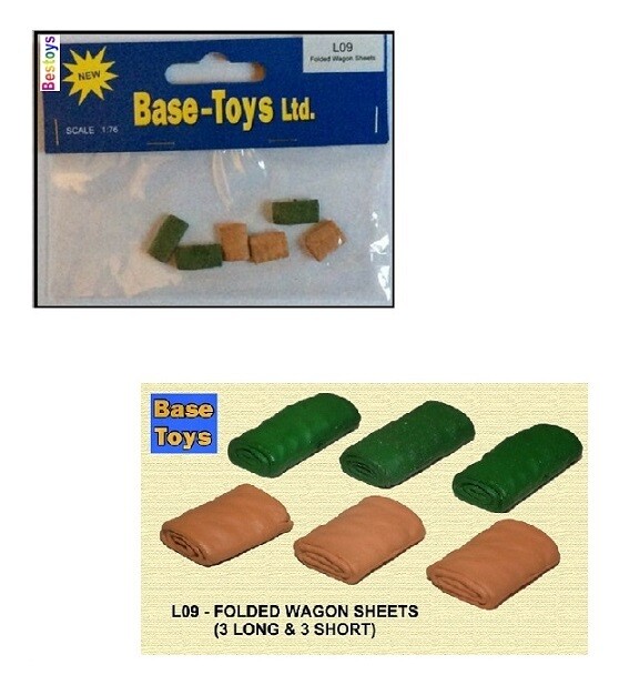 Base Toys B-T L09 Folded Wagon Sheets Trailer Canvas Coverings 1/76 OO railway scale new in pack