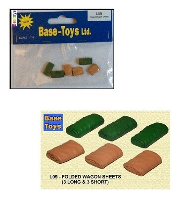 Base Toys B-T L09 Folded Wagon Sheets Trailer Canvas Coverings 1/76 OO railway scale new in pack