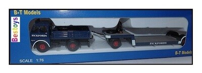 Base Toys B-T Diecast Model DA92 Foden DG Ballast Truck &amp; Lowloader Trailer 'Pickfords" 1/76 OO railway scale